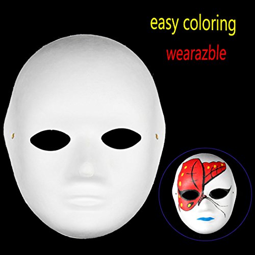 Full Face Handmade Mask Halloween Party Cosplay Carnival Masquerade DIY(6-Pack) - Image 7