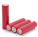 Authentic 4-Pack 2500mAh High Drain ICR LG HE2 3.6V 18650 Rechargeable Lithium Ion Battery 20A Continuous Discharge (Max 35A Current Load) Flat Top