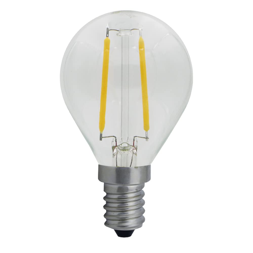 LAES Spherical LED Filament Bulb, Crystal, E14, 2 W