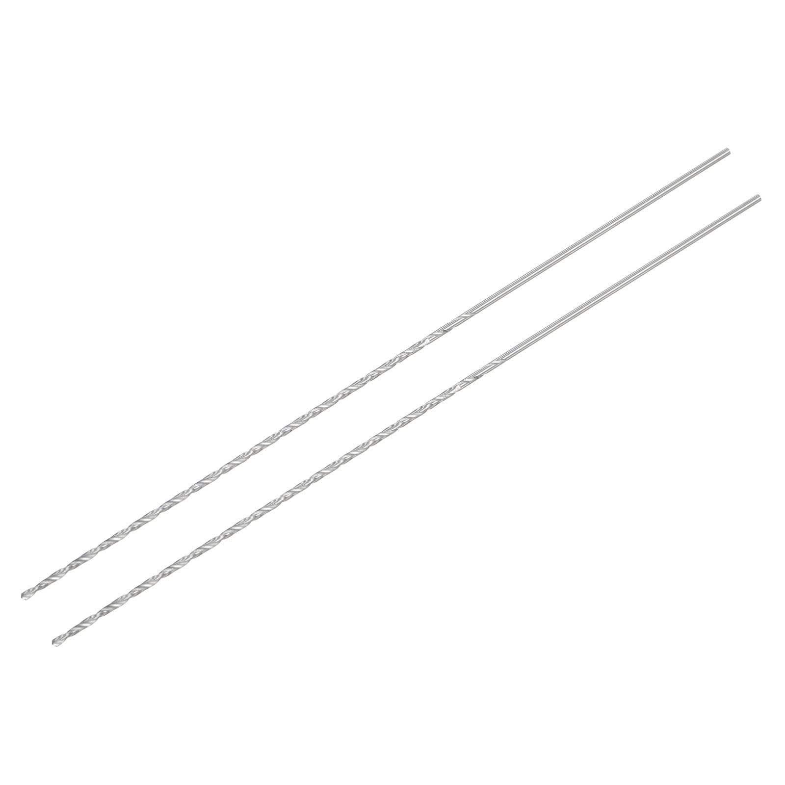 Photo 1 of uxcell HSS(High Speed Steel) Extra Long Twist Drill Bits, 1.5mm Drill Diameter 160mm Length for Hardened Metal Woodwork Plastic Aluminum Alloy 2 Pcs
