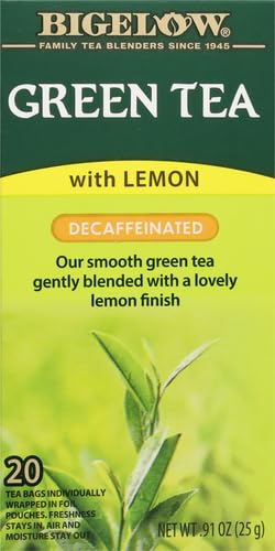 BIGELOW TEA GREEN TEA WITH LEMON, DECAF, 20 CT