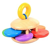 Children Toys Dartphew 1Pcs [ Baby Rattles Grasp Play Game Teething Infant Early Musical Educational Toy ] - Cool Gift for Kids Baby Boys Girls -Lightweight - 3 months and up(Wood)