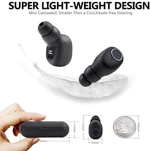 Bluetooth 5.0 Wireless Earbuds with【24Hrs Charging Case】 Waterproof TWS Stereo Headphones in-Ear Built-in Mic Headset Premium Sound with Deep Bass for Sport Earphones Apple Airpods Headphones