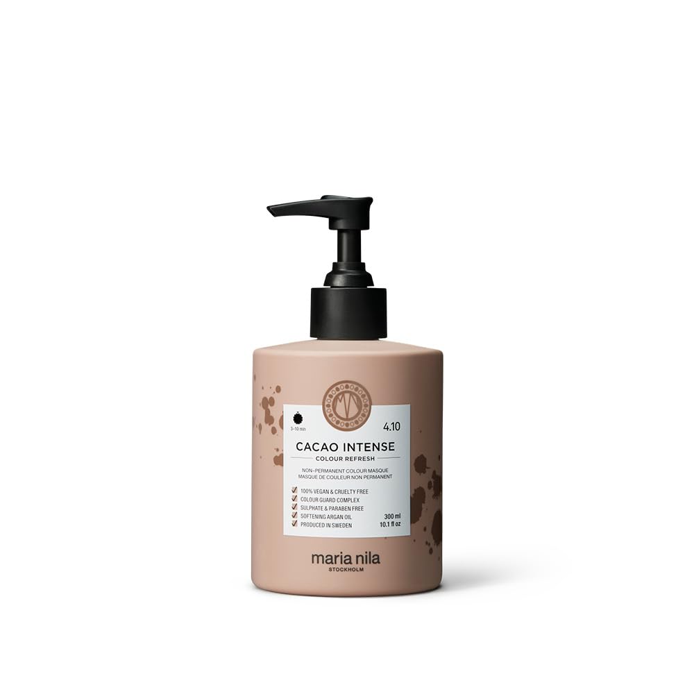Maria Nila Color Refresh, Cacao Intense 300 ml, Brown Hair Mask, Semi-Permanent Pigments, 100% Vegan & Sulfate/Paraben free