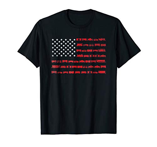 American Flag Railroad Train Conductor T-Shirt
