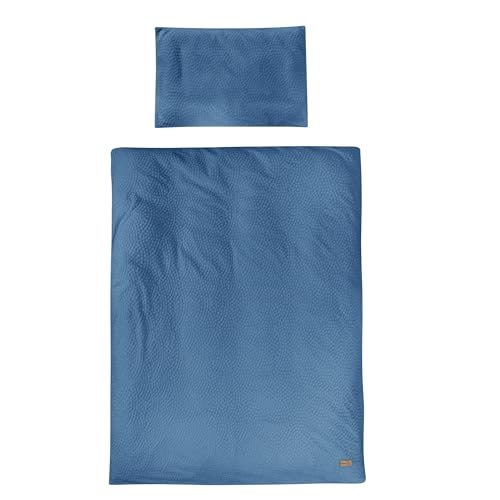 roba Parure de Lit Bebe et Enfant Bio Seashells Indigo - 2 Pieces - Housse de Couette 100 x 135 cm + Taie dOreiller 40 x 60 cm - Coton Bio Certifie OEKO-TEX® et GOTS - Bleu Indigo