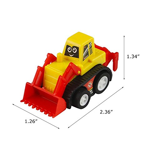 jerryvon Toy Cars Mini Pull Back Vehicle Toys for Egg Fillers Assorted Race Car Construction Trucks Excavator Toy Play Set Party Favors for Kids, 12 PCS - Thumbnail 7