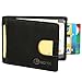 GDTK RFID Blocking Leather Slim Minimalist Wallet Front Pocket Money Clip (Black)