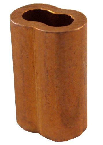 Loos Cableware SL2-4 25 Piece Plain Copper Duplex Oval Crimping Sleeve Set for 1/8" Diameter Wire Rope (Pack of 25)