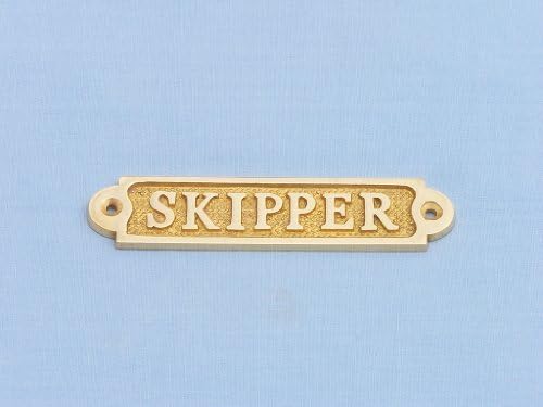 Brass Skipper Sign 5" nautical brass sign, nautical wall decoration, Solid brass signs, nautical wall plaques, brass door signs, nautical signs