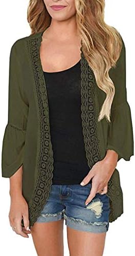 SMALLE Fashion Casual Perspective US Long Section Women Long Sleeve Lace Top Blouse T-Shirt Smock