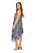 Riviera Sun 21618-GB-L Fringe Dress/Summer Dresses,Grey / Blue,Large