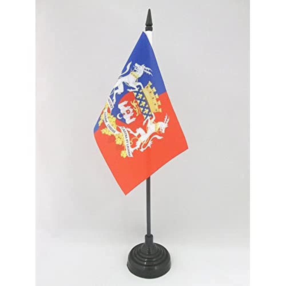 AZ FLAG - Bordeaux Coat of Arms Table Flag 4'' x 6'' - City of Bordeaux Office Mini Banner 100% Polyester 15 x 10 cm - Mini Desk Flag with 10'' Pole and Black Plastic Base