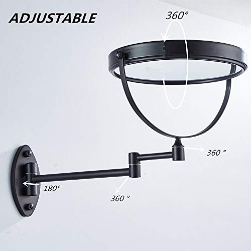 HIHIA Wall Mounted Magnifying Mirror with 10x Magnification, Oil Rubbed