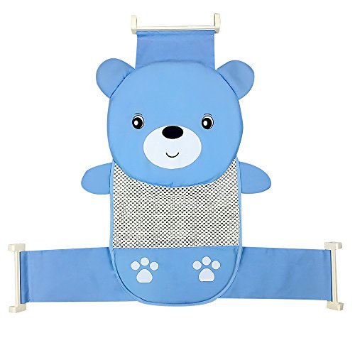 Topwon Baby Bath Seat Non-Slip Newborn Baby Bathtub Seat, Adjustable Versatile, Keep Baby Safe, Blue (B)