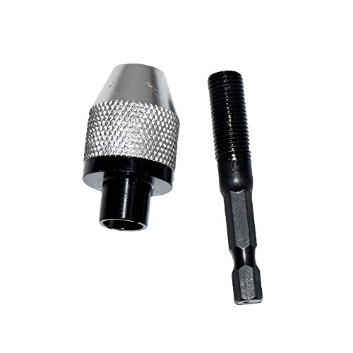 Here4tool ht98024 1/4 inch hex shank keyless drill chuck (silver)