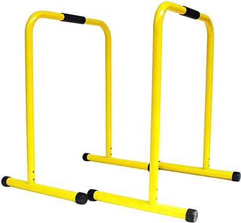DNFITNESS RELIFE REBUILD YOUR LIFE Functional Heavy Duty Fitness Workout Dip Bar Station Stabilizer Push Up Stand Pull Up Bar Push-Up (Color : Yellow, Size : 80 * 63 * 46cm)