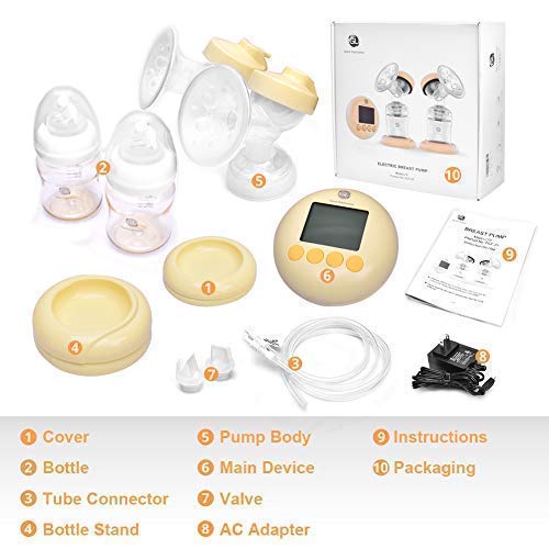 Gland USA - P25 Premier Double Electric Breast Pump. CE and FDA Approved Breastfeeding Breast Pump Dual of Germany PPSU Ultra-Quiet Powerful 9 Levels Massage Suction. HD LCD Display. - Thumbnail 6