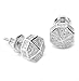 Diamond Simulated Micro Pave Octagon Screw Back Earring SHS 465 S