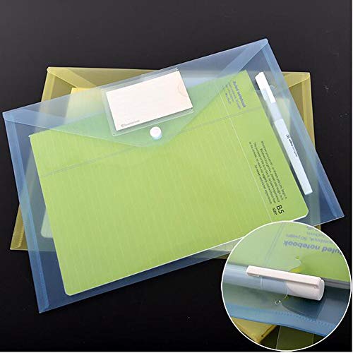 image for Agirlvct 10Pcs A4 Letter Size Transparent Plastic Envelope Folder with