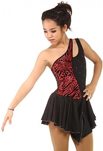 Figure Skating Dress,Red,Size-Small