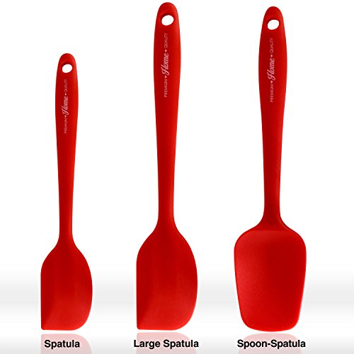 image for 3 Piece Premium Silicone Kitchen Cooking Utensils - Pro Grade 600 Degr