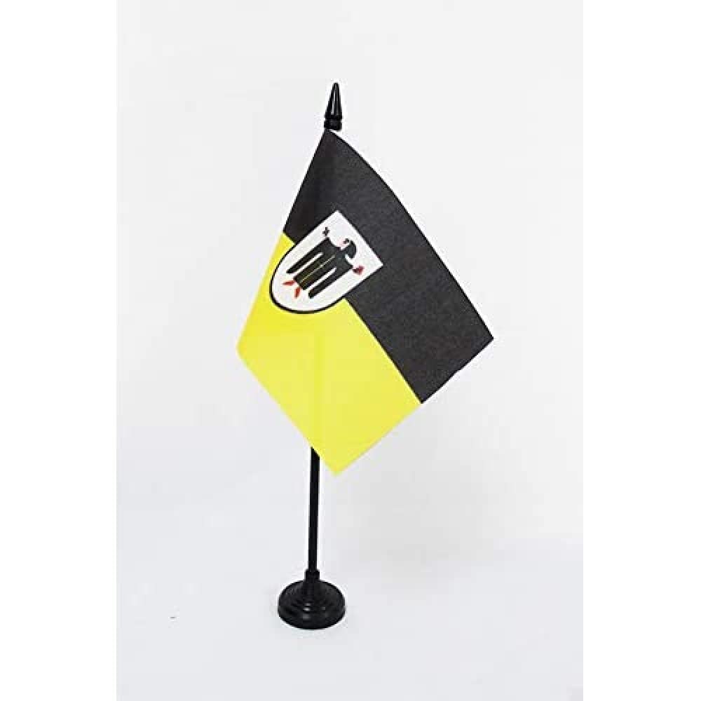 AZ FLAG - Munich Table Flag 4'' x 6'' - Munich Office Mini Banner 100% Polyester 15 x 10 cm - Mini Desk Flag with 10'' Pole and Black Plastic Base