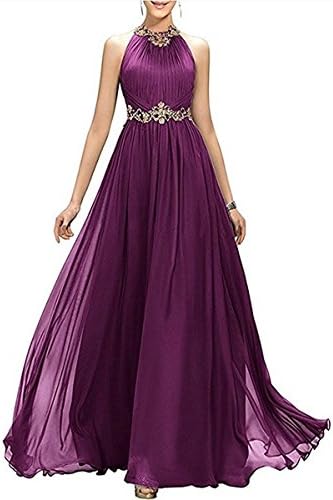 Still Waiting Women's High Neck Beaded Prom Dress Long 2017 Chiffon Evening Gowns Formal Dresses XY008