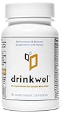 Drinkwel for Hangovers, Nutrient Replenishment & Liver Support (30 Vegetarian Capsules with Organic Milk Thistle, N-acetyl Cysteine, Alpha Lipoic Acid, and DHM) (Travel Size Bottle)