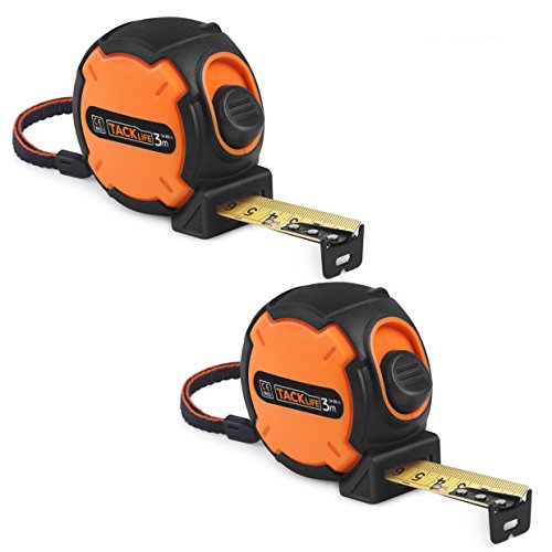 Tacklife TM-B01-2 Classic Tape Measure 10FT Tape Ruler Metric and Inches Measurement with Auto Lock for Construction, Home Improvement, Carpentry Measurement-Pack of 2