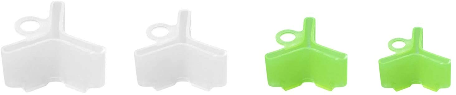 Photo 1 of Milepetus 200/80Pcs-4Size Fishing Hook Bonnets Treble Hook Covers for Standard Hook Sizes #1/0-8, Yellow and White Available (White&Green-80pcs)