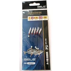 Sele Sabiki Ligne De Pêche Pour Bateau 1,3 M Ligne Mère 0,35 Mm Et 5 Bras 0,25 Mm Avec Hameçons Nombre 7 Montés Avec Peau De Poisson