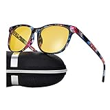 Night Vision Driving Glasses Polarized Anti-glare Clear Sun Glasses Men & Women Fashion(Floral)