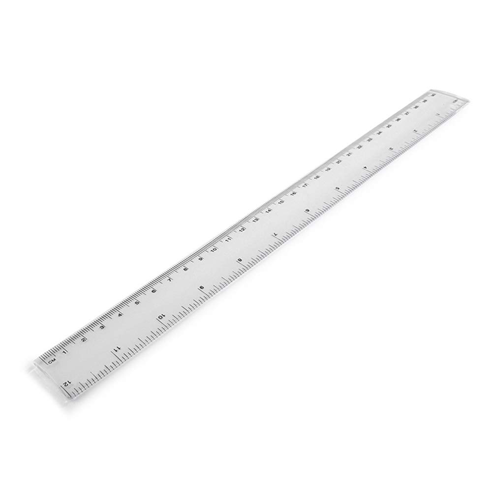 eBuyGB Flexible Plastic Transparent Ruler, 30 cm, Pack of 5