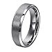 Will Queen 6mm Beveled Matte Tungsten Carbide Rings for Men Women Comfort Fit Wedding Bands Promise Rings
