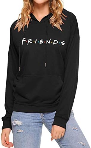 Womens Teen Girls Friends Hoodies Fall Winter Crewneck Sweatshirts Fleece Pullover Tops
