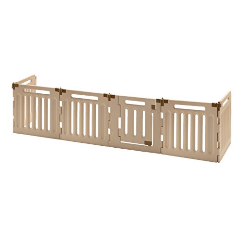 Richell Convertible Indoor/Outdoor Pet Playpen, Large, Soft Tan/Mocha