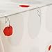 My Jolie Home 63-Inch Round Tablecloth Ivory White Red Poppy Flower, Holidays, Christmas Stain Resistant, Washable, Liquid Spills Bead up, Seats 6 to 8 People (Other Size: 60x80, 60x95, 60x120)