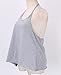 Womens Casual Crewneck Halter Sleeveless Tee Shirt Backless Tank Top Vest Shirt (Small, Gray)