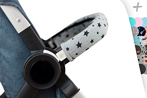 JYOKOKids Covers Handle, Covers Railing for Stroller (Black Star, Regular)