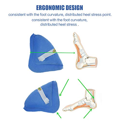 BIHIKI Foot Pillows for Pressure Sores,Heel Protection for Soreness and Healing,Heel Cushions Blue,One Size (2) - Thumbnail 3