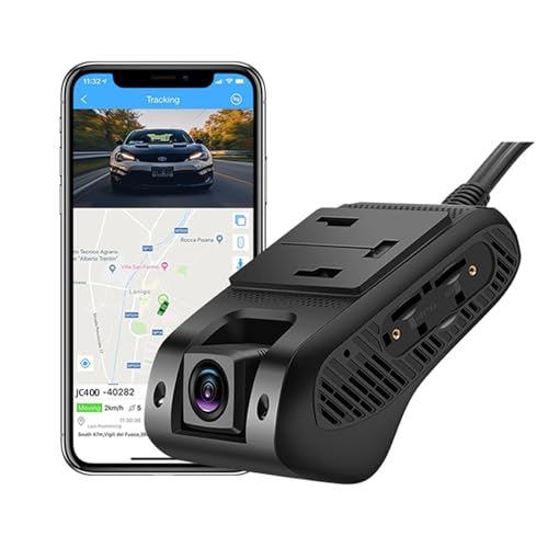 JC400P Dash Cam Live Video 4G, GPS Real Time Monitor 24H Remotely, Front and Inside Camera, Night Version- with SOS Alert, Fence Alert, 180-Day Playback