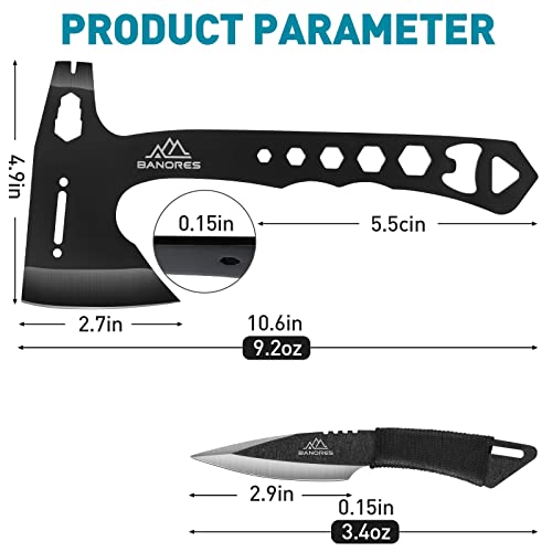 BANORES Throwing Axes Throwing Knives 3 Pack Set Protective Nylon