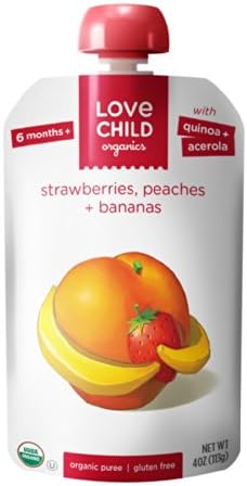 Love Child Organics Super Blends Purees - Strawberries, Peaches &amp; Bananas - 4 oz - 6 pk