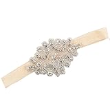 DZT1968(TM)Baby Girl Narrow Turban Headband Head Wrap Knotted Hair Band With Rhinestone Flower (Beige)