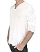 PATTAYA Love Quality Men's T-Shirt 100% Cotton Hippie Shirt Beach Yoga Top Feature Button (X-Large, White)
