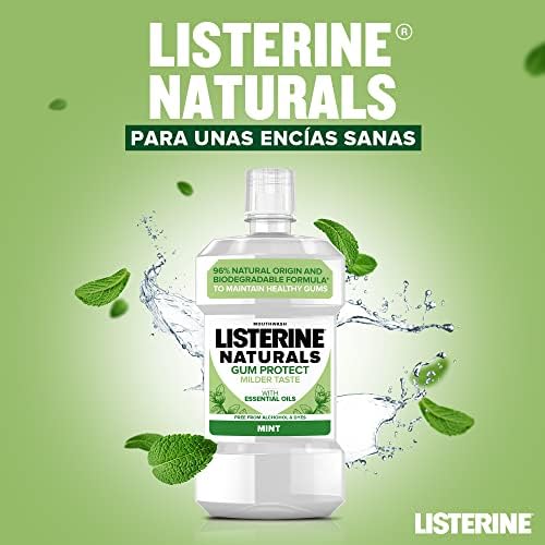 Listerine naturals - enxaguante bucal, proteção gengival, sabor suave, 500 ml