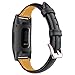 Oitom Slim Leather Bands Compatible Fitbit Charge 3 /Charge 3 SE Band Women Men Small Large,Slim Fashion Design Premium Leather Replacement Band Wrist Accessories Straps(Black)