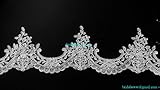 Quality Pure White Color Corded Embroidery Bridal Lace Trim Wedding Dresses DIY Lace Applique Motif Corded & Embroidered Lace Trim for Bridal Gown Bridal Veil DIY Promotion Sale
