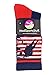 MadSportsStuff USA Flag Hockey Player Crew Socks (Navy/Red/White, Small)